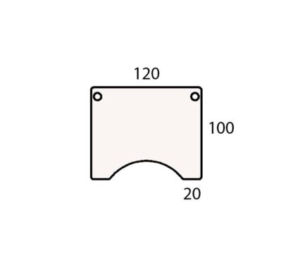 Conset - Bordplade m. centerbue 120x100 (Laminat - Hvid)Hvid Laminat -