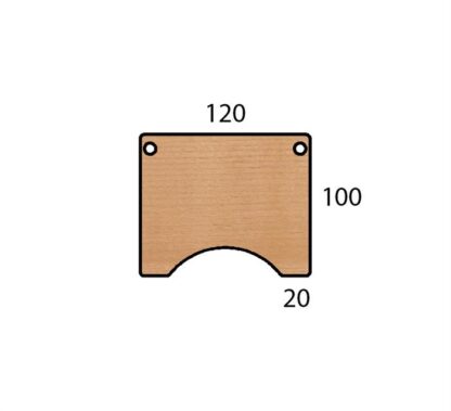 Conset - Bordplade m. centerbue 120x100 (Finer - Bøg)Bøg Finer -