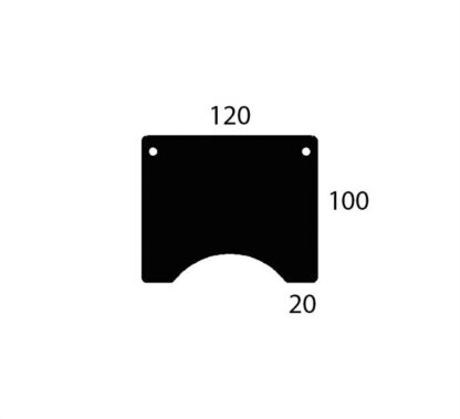 Conset - Bordplade m. centerbue 120x100 (Laminat - Sort)Sort Laminat -