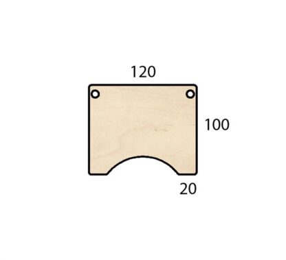 Conset - Bordplade m. centerbue 120x100 (Finer - Ahorn)Ahorn Finer -