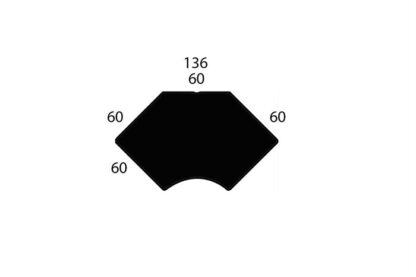 Conset - Special bordplade 136x82 (Laminat - Sort)Sort Laminat -