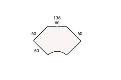 Conset - Special bordplade 136x82 (Laminat - Hvid)Hvid Laminat -