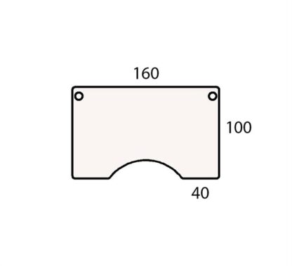 Conset - Bordplade m. centerbue 160x100 (Laminat - Hvid)Hvid Laminat -