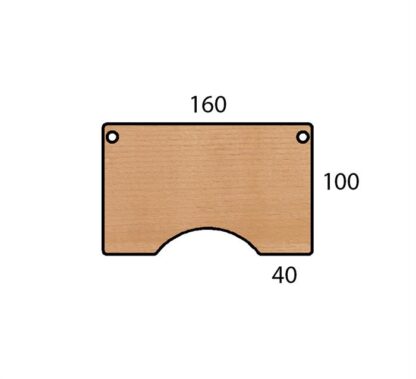 Conset - Bordplade m. centerbue 160x100 (Finer - Bøg)Bøg Finer -