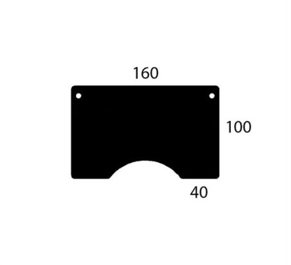 Conset - Bordplade m. centerbue 160x100 (Laminat - Sort)Sort Laminat -