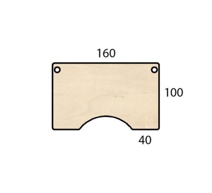 Conset - Bordplade m. centerbue 160x100 (Finer - Ahorn)Ahorn Finer -