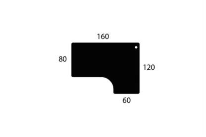 Conset - Højrevendt bordplade 160x80 (Laminat - Sort)Sort Laminat -