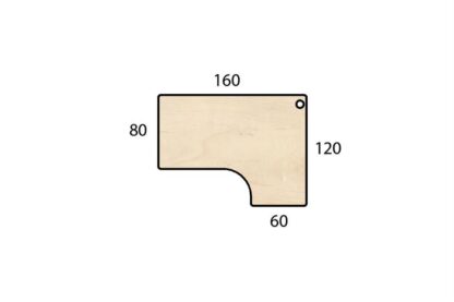 Conset - Højrevendt bordplade 160x80 (Finer - Ahorn)Ahorn Finer -