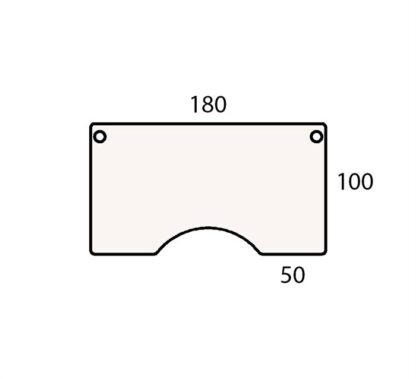 Conset - Bordplade m. centerbue 180x100 (Laminat - Hvid)Hvid Laminat -