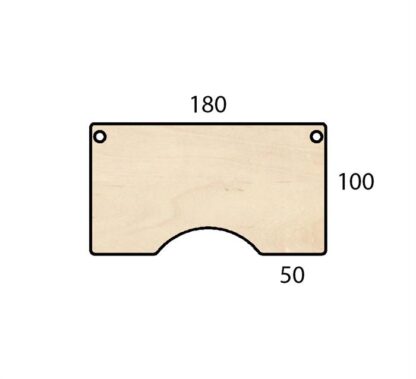 Conset - Bordplade m. centerbue 180x100 (Finer - Ahorn)Ahorn Finer -