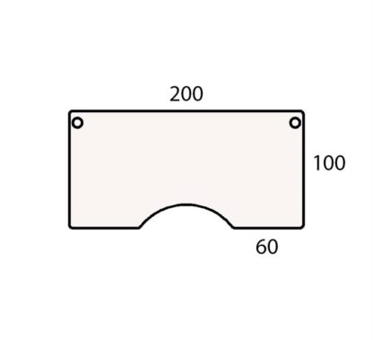 Conset - Bordplade m. centerbue 200x100 (Laminat - Hvid)Hvid Laminat -