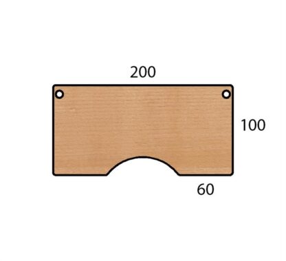 Conset - Bordplade m. centerbue 200x100 (Finer - Bøg)Bøg Finer -