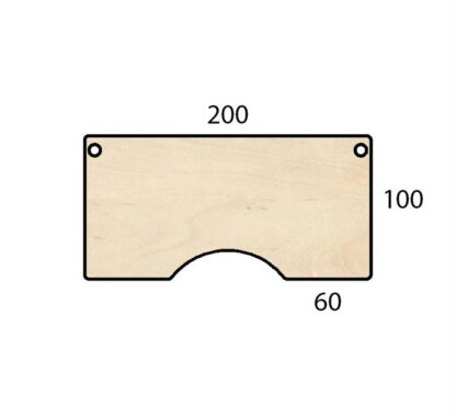 Conset - Bordplade m. centerbue 200x100 (Finer - Ahorn)Ahorn Finer -