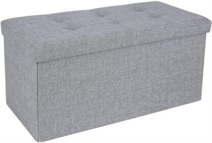 Songmics - Ottoman m. opbevaringsrum 76x38x38 (grå) -