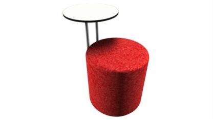 Loungepuf med bord (Lille Ø45)Red -  -