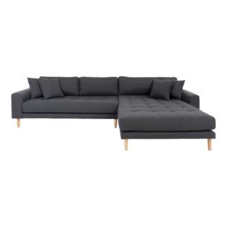 House Nordic - Lido - Højrevendt sofa m. 4 puder (mørkegrå) -