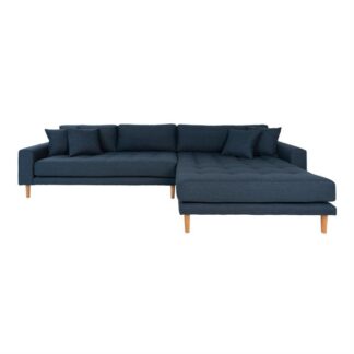 House Nordic - Lido - Højrevendt sofa m. 4 puder (mørkeblå) -