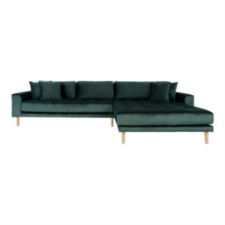 House Nordic - Lido - Højrevendt sofa m. 4 puder (mørkegrøn) -