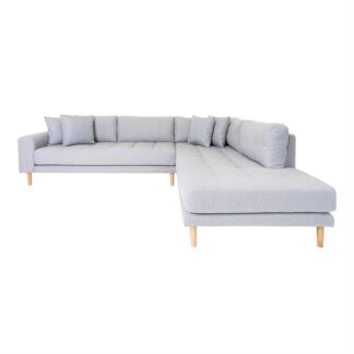 House Nordic - Lido - Højrevendt sofa m. 4 puder (lysegrå) -