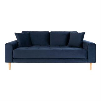 House Nordic - Lido - Sofa m. 2 puder (mørkeblåt velour) -