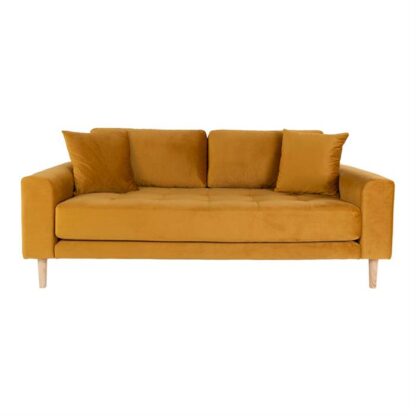 House Nordic - Lido - Sofa m. 2 puder (sennepsgult velour) -