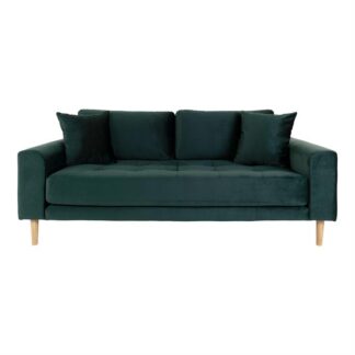 House Nordic - Lido - Sofa m. 2 puder (mørkegrønt velour) -