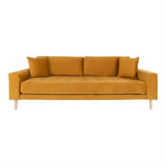 House Nordic - Lido - Sofa m. 2 puder (sennepsgult velour) -