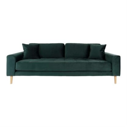 House Nordic - Lido - Sofa m. 2 puder (mørkegrønt velour) -