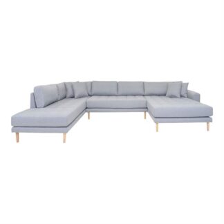 House Nordic - Lido - Højrevendt U-sofa m. 4 puder (lysegrå) -