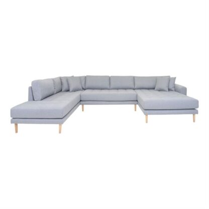 House Nordic - Lido - Højrevendt U-sofa m. 4 puder (lysegrå) -