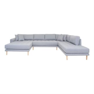 House Nordic - Lido - Venstrevendt U-sofa m. 4 puder (lysegrå) -