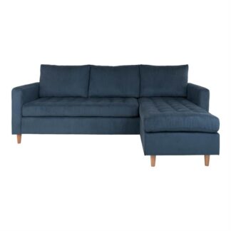 House Nordic - Firenze - Sofa (blåt fløjl/træ) -