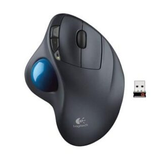 Logitech - M570 Wireless - Trådløs ergonomisk mus (grafitgrå/blå) -