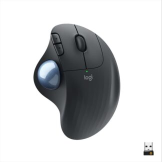 Logitech - M575 ERGO - Ergonomisk trackball (Grafitgrå/blå) -