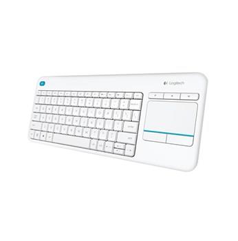 Logitech - K400 Plus - Trådløst touchtastatur (hvid) -