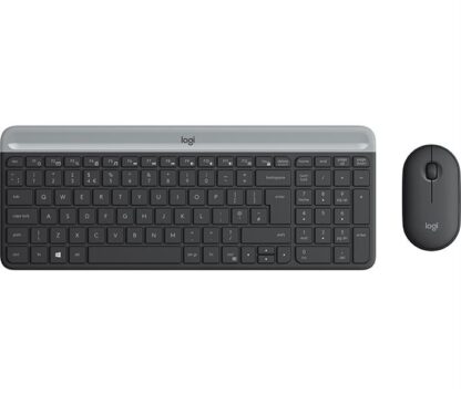 Logitech - MK470 Slim - Trådløst desktopsæt á 1 tastatur & 1 mus (Grafitgrå/sølvgrå) -