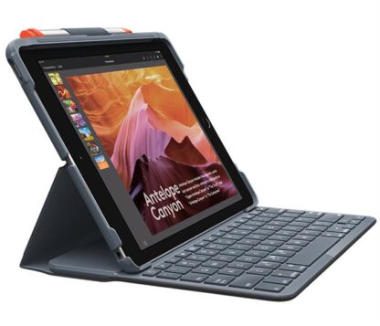 Logitech - iPad 10.2'' (7./8. gen.) 19/20 Slim Folio - iPad cover m. tastatur (Grafitgrå) -