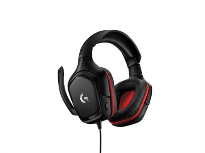 Logitech - G332 - Gamingheadset i kunstlæder (sort/rød) -