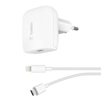 Belkin - 20W PD Home Charger - Ladestik m. lightning til USB-C kabel (hvid) -