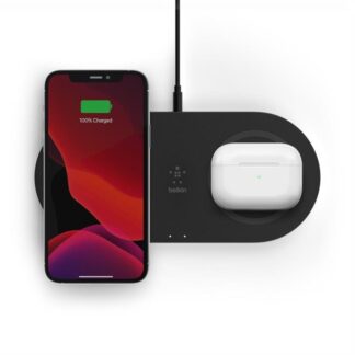 Belkin - BOOST CHARGE - 15W Dobbelt trådløs ladestander (sort) -