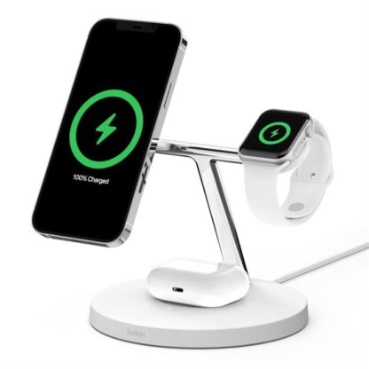 Belkin - BOOST CHARGE PRO - 3-i-1 Trådløs ladestander (hvid) -