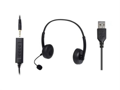 Sandberg - 2-i-1 Headset m. jack & USB-kabel (sort) -