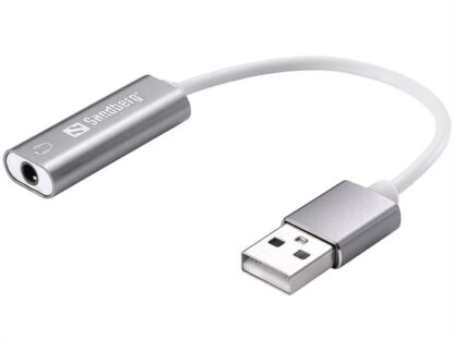 Sandberg - Headset USB til MiniJack adapter (hvid/sølvgrå) -