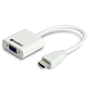 Sandberg - HDMI til VGA adapter (hvid) -