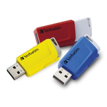 Verbatim - Store Â´NÂ´ Click - 3 stk. 16 GB USB-drev (rød/blå/gul) -