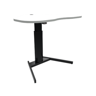 Conset 501-19 2 - Enkeltsøjlet Hæve sænkebord - Hvid / Sort / 117 (Triangel) - Kontor-inventar.dk