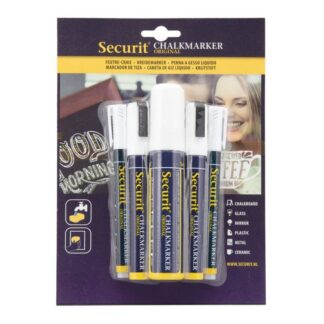 Chalkmarker Securit Hvid Ass. Str. 5Stk/pak - Securit