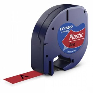 Labeltape Dymo Letratag 12Mmx4M Rød Plasttape - Dymo