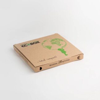 Pizzaæske Ecobox Brun Fluorfri 32X32X3Cm 100Stk/pak - Øvrige