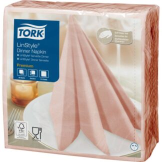 600 stk. Middagsserviet, Tork Linstyle, 1/4 Fold, 39X39Cm, Coral, Nonwoven *denne Vare Tages Ikke Retur* - Øvrige